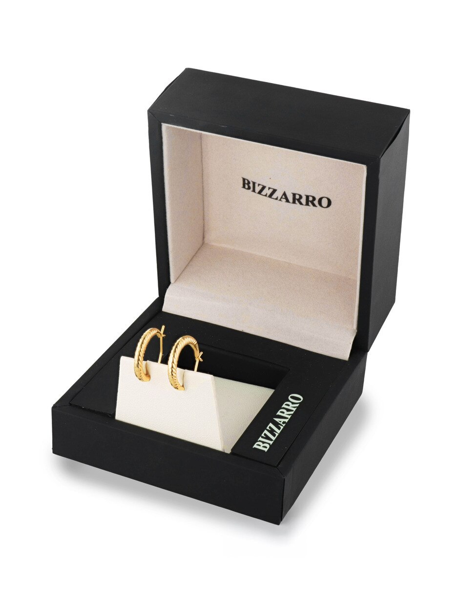 Arracadas de oro amarillo 14 k con acabado brillante 4