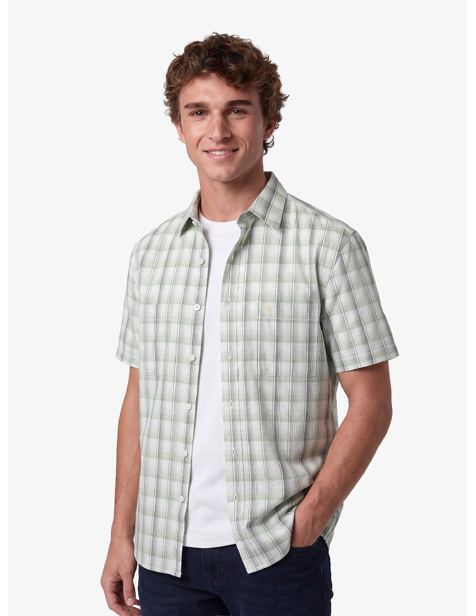 Camisa casual manchester manga corta para hombre