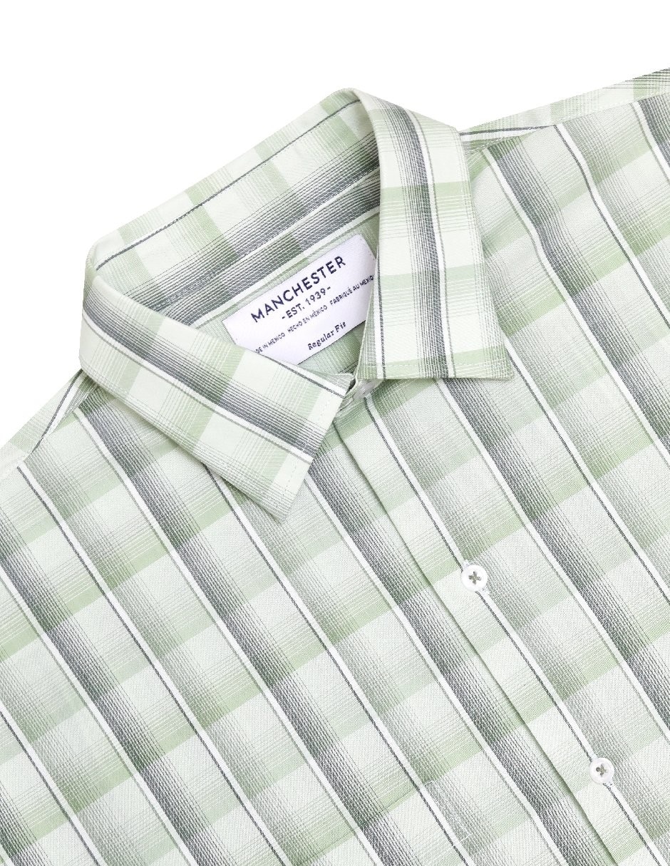 Camisa casual manchester manga corta para hombre