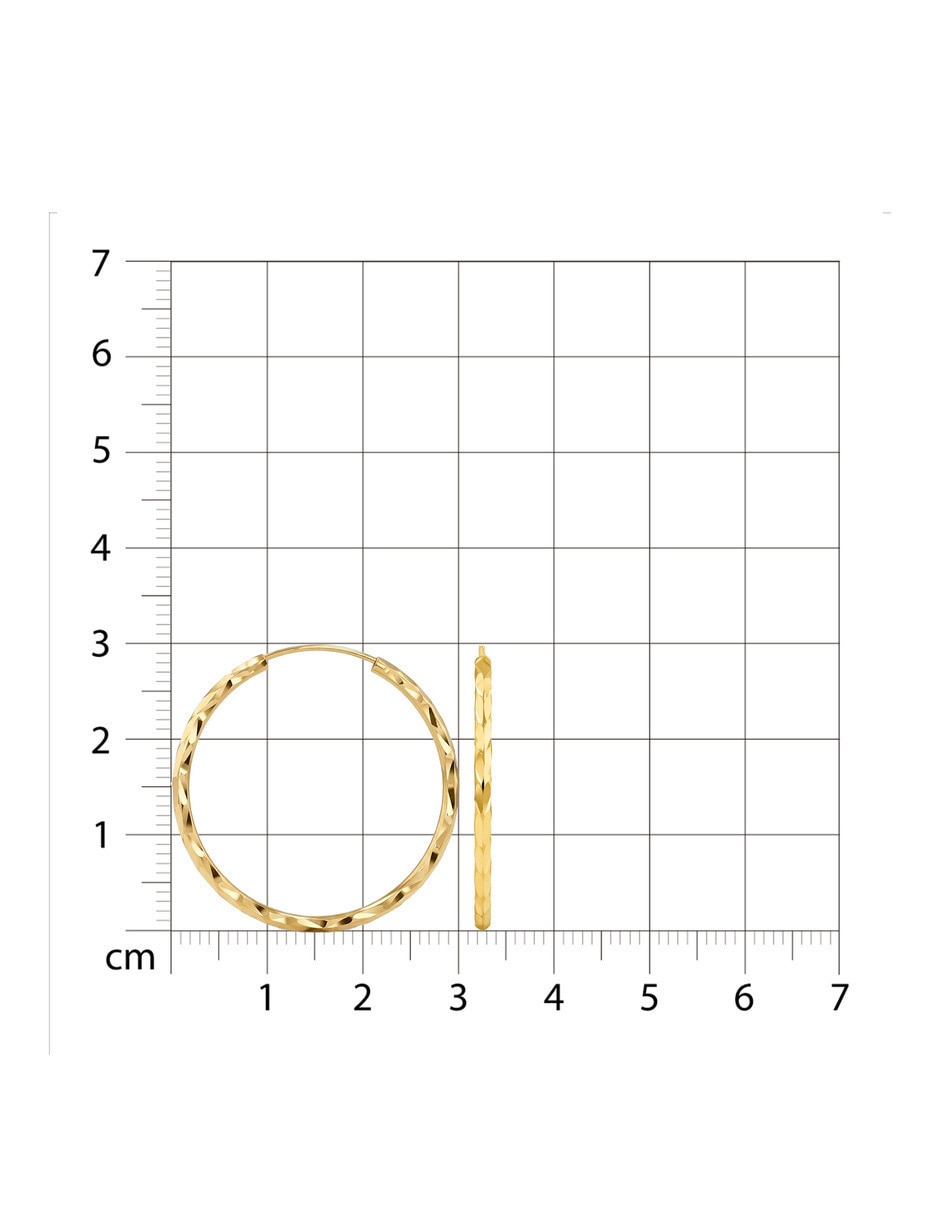 Arracadas joyerias bizzarro de oro amarillo 14 k con acabado brillante