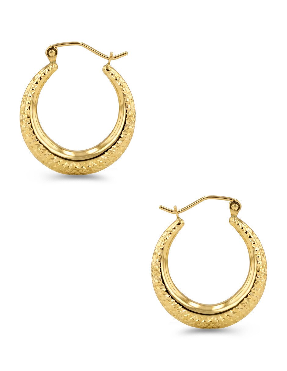 Arracadas joyerias bizzarro de oro amarillo 14 k con acabado brillante