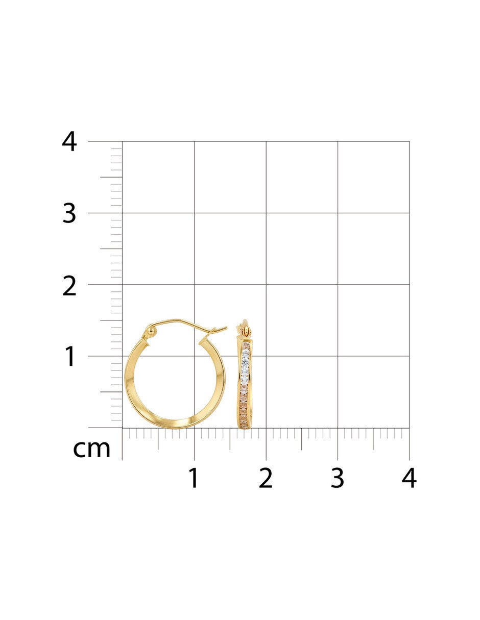 Arracadas joyerias bizzarro de oro amarillo 14 k con acabado brillante zirconia