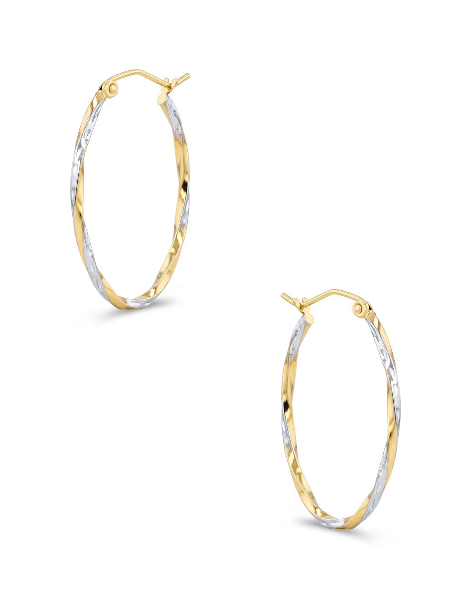 Arracadas joyerias bizzarro de oro amarillo 14 k con acabado brillante