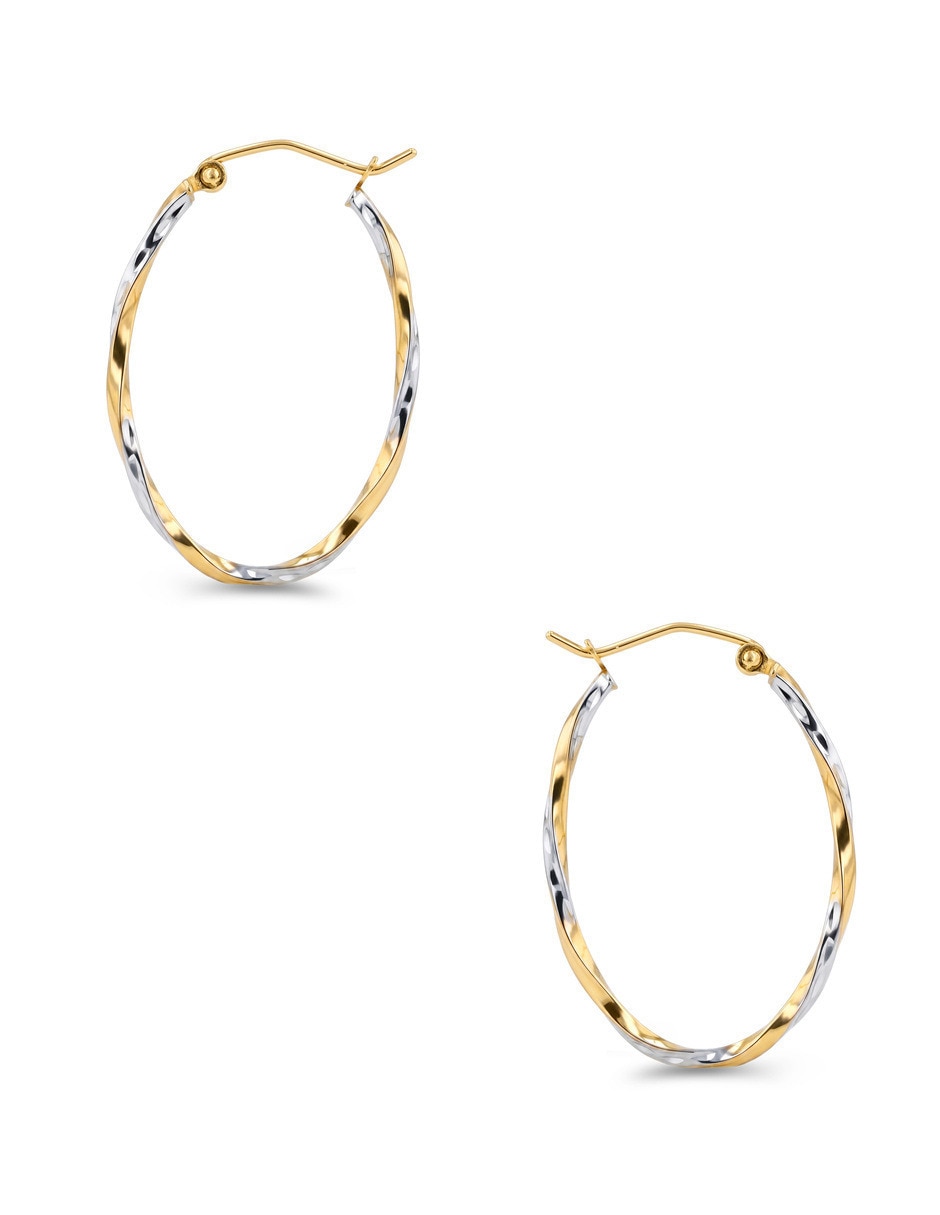 Arracadas joyerias bizzarro de oro amarillo 14 k con acabado brillante