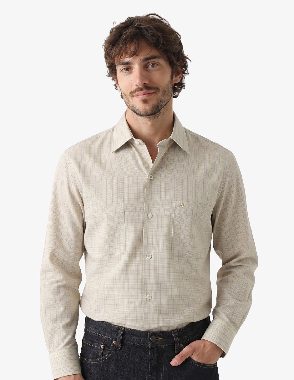 Camisa casual manchester manga larga para hombre Camisa casual manchester manga larga para hombre