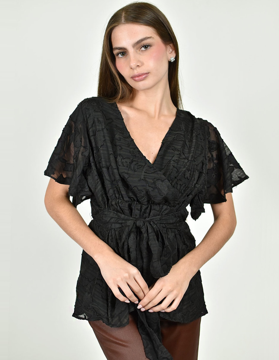 Blusa roman fashion manga corta para mujer