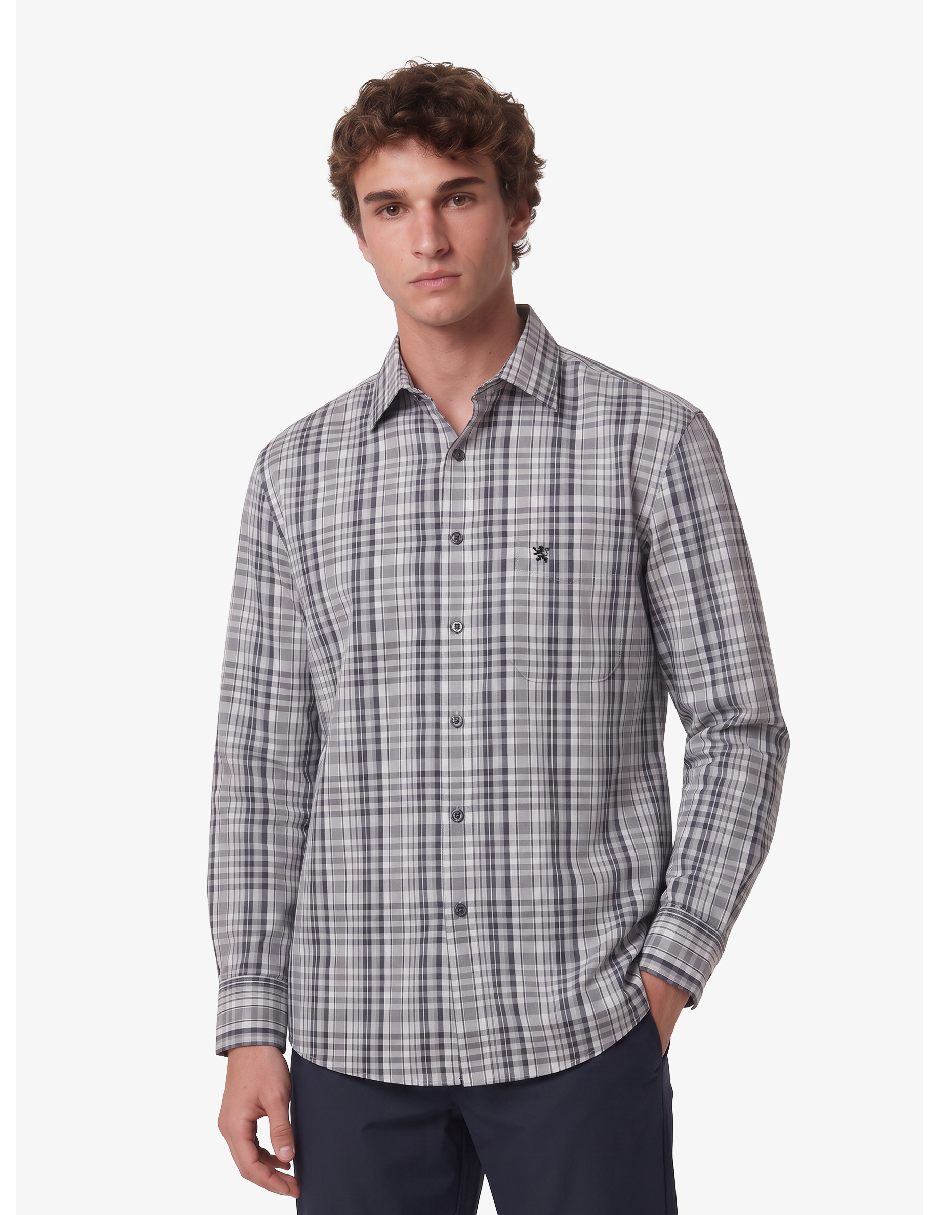 Camisa casual manchester manga larga para hombre