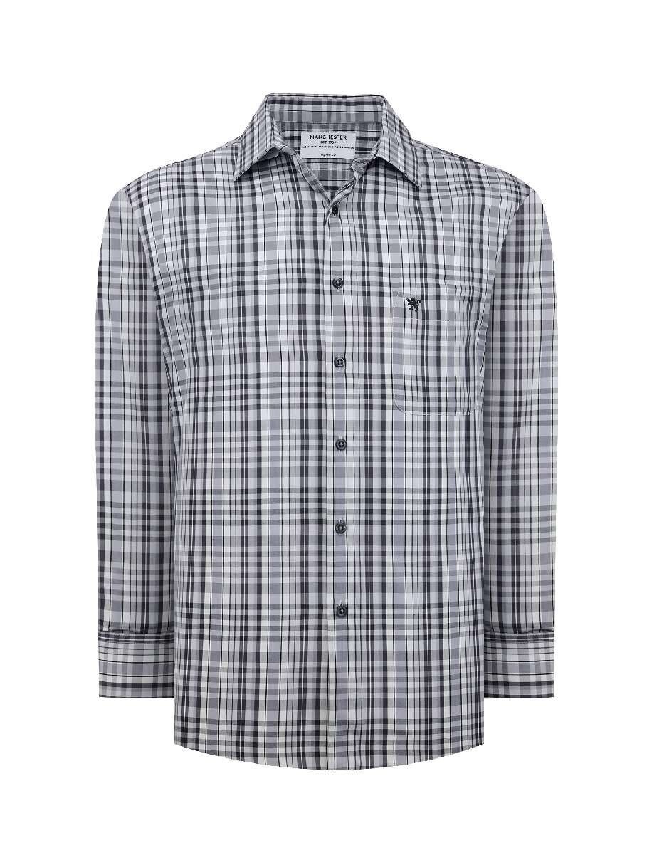 Camisa casual manchester manga larga para hombre 5