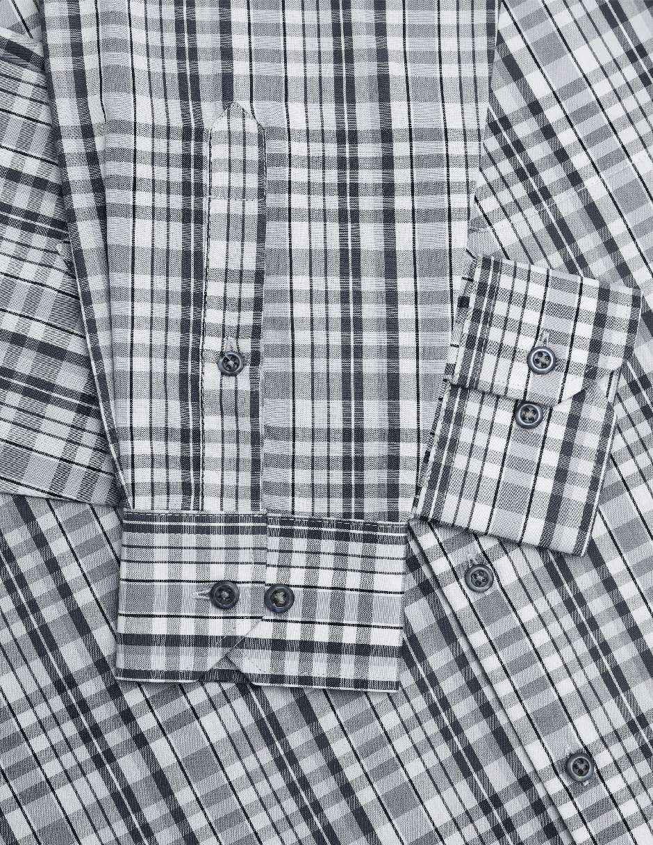 Camisa casual manchester manga larga para hombre 6