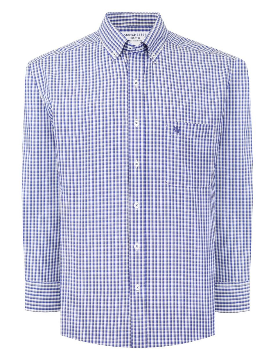 Camisa casual manchester manga larga para hombre