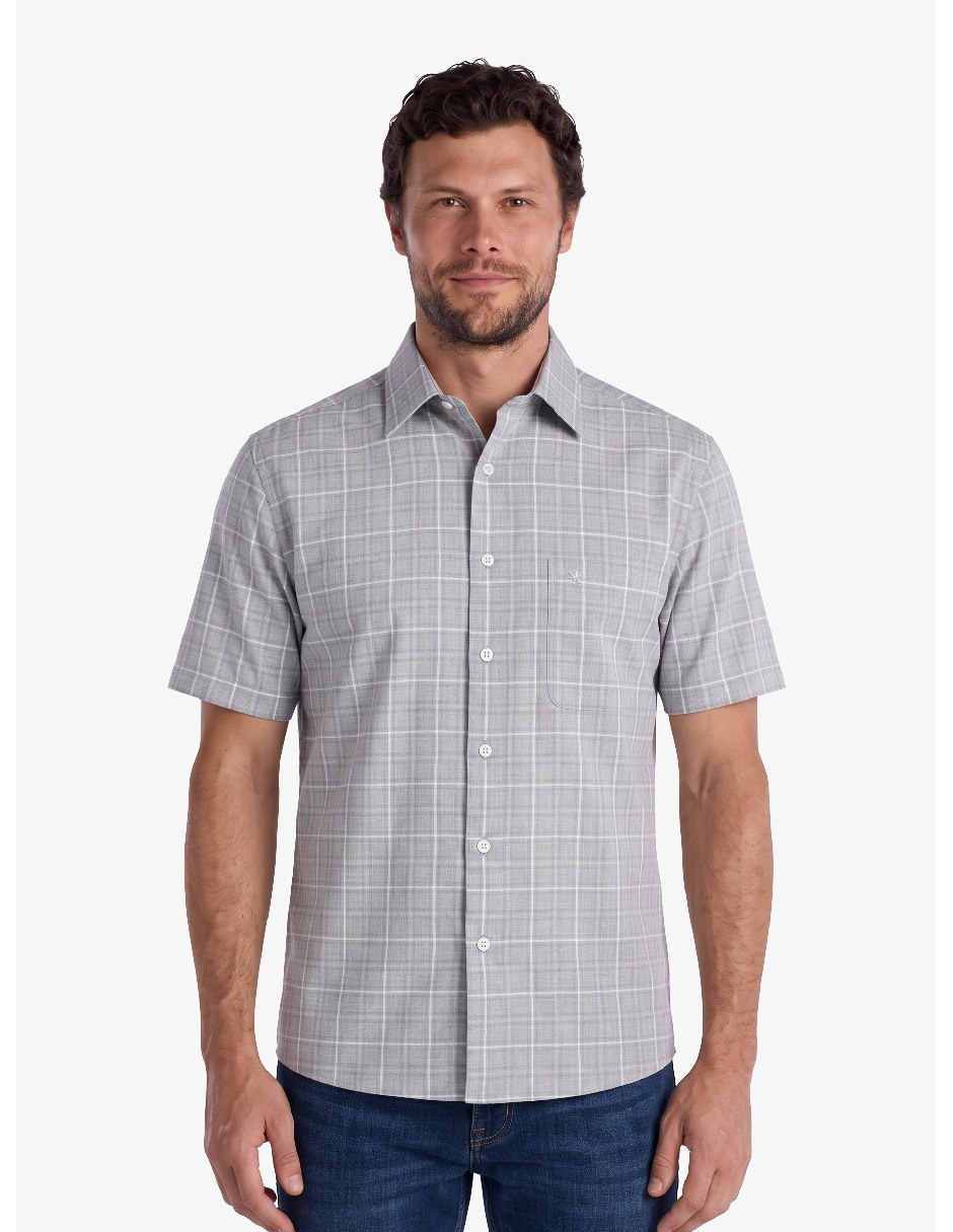 Camisa casual manchester manga corta para hombre