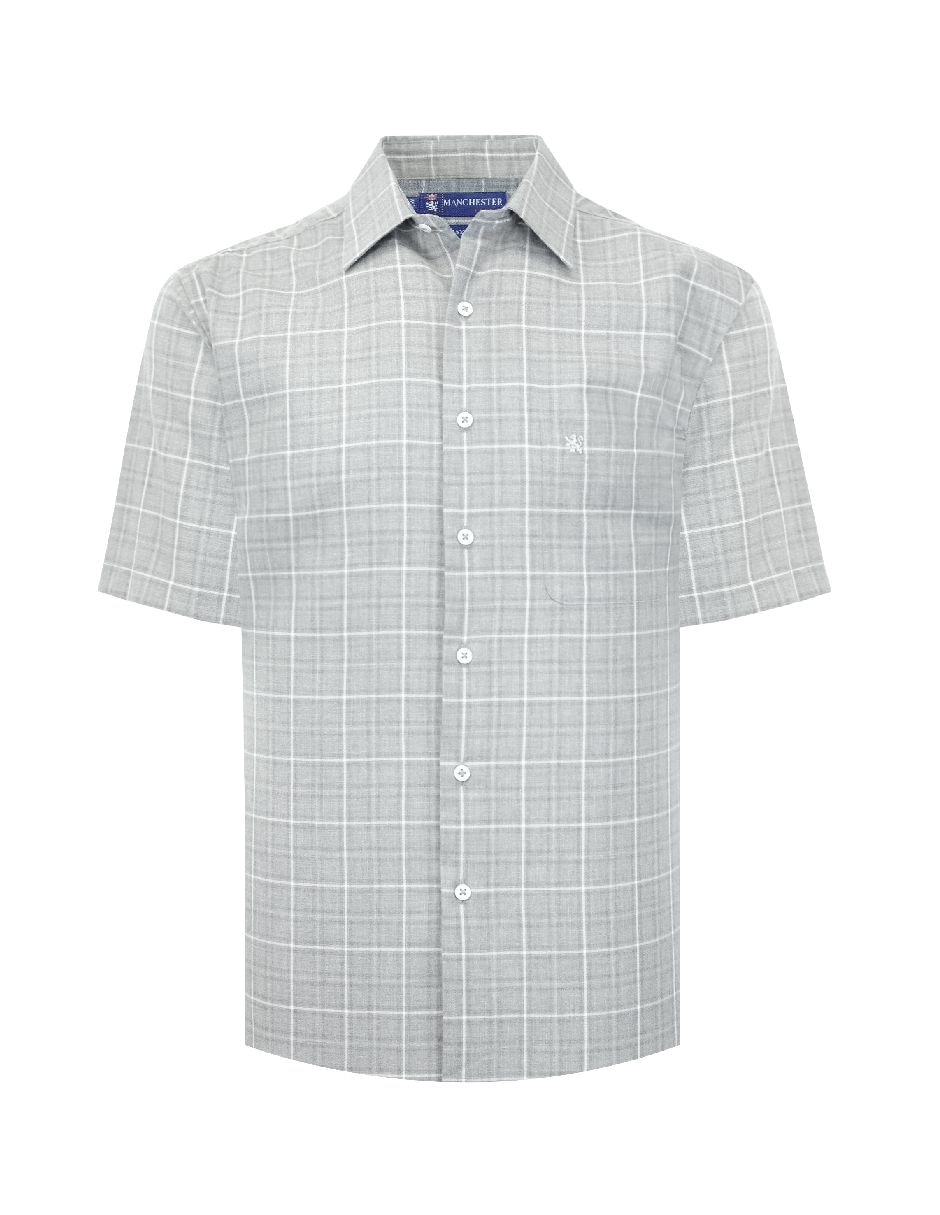 Camisa casual manchester manga corta para hombre 5