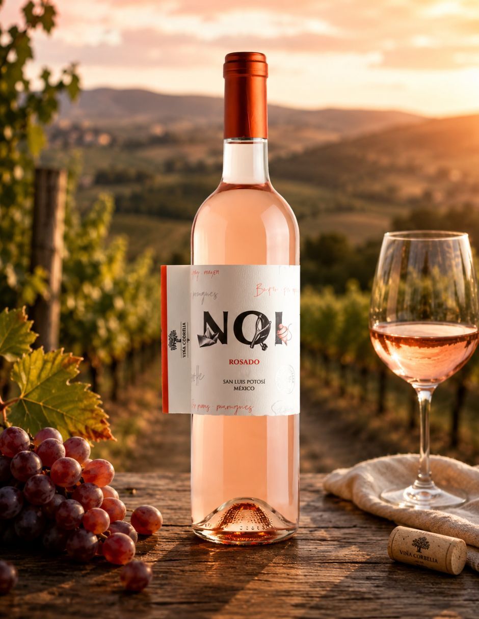 Vino rosado varietal viña cordelia grenache y rosa del perú méxico