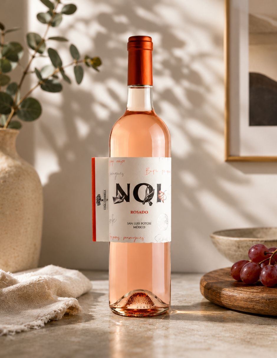 Vino rosado varietal viña cordelia grenache y rosa del perú méxico