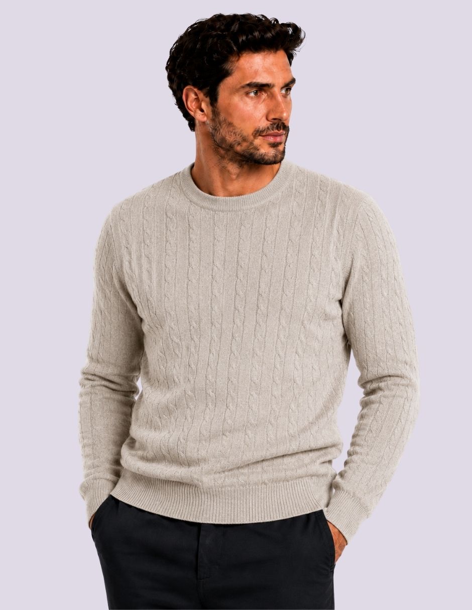 Suéter alan stuart cuello redondo para hombre