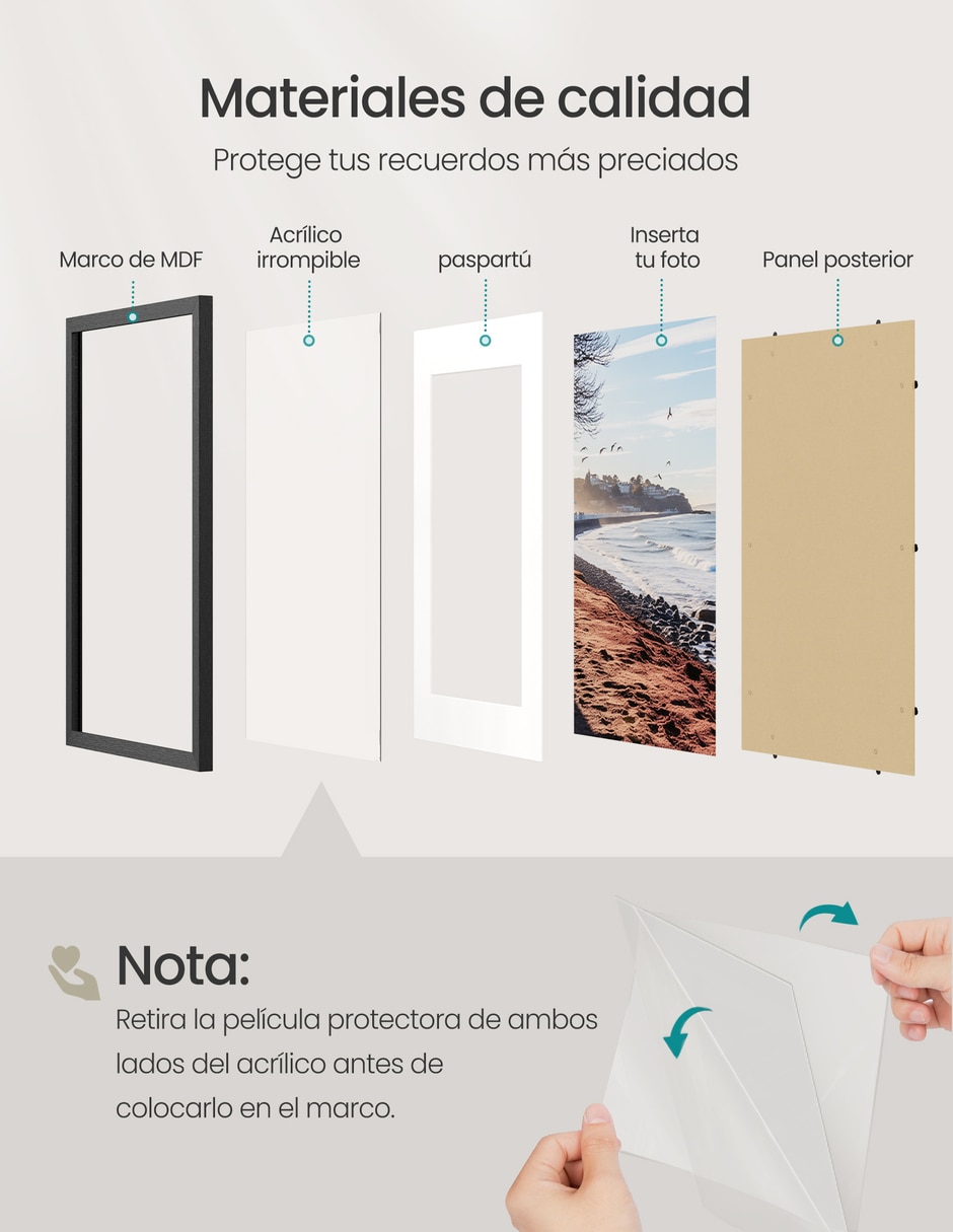 Set portarretratos Kavi de MDF para 1 foto 3