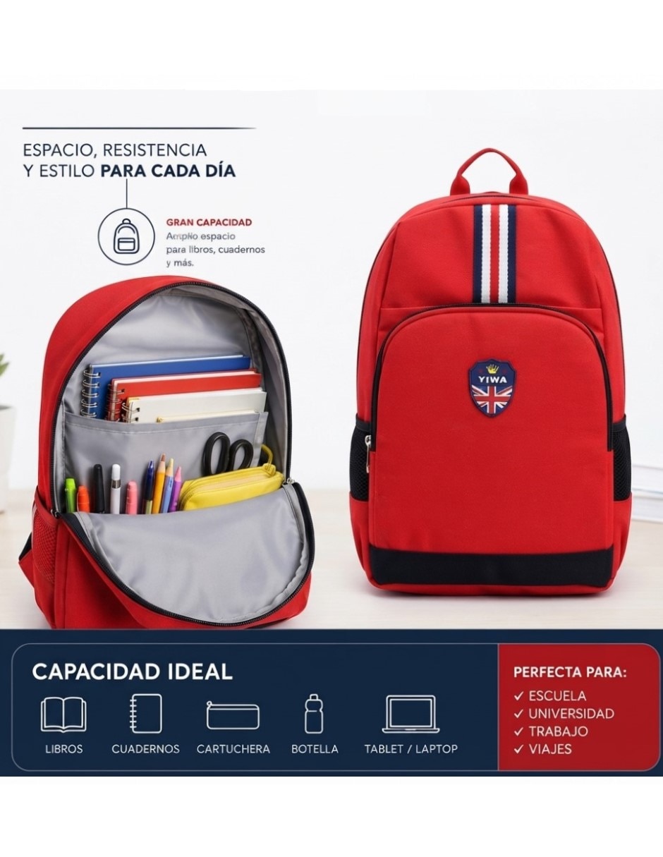 Mochila escolar impermeable unisex 4