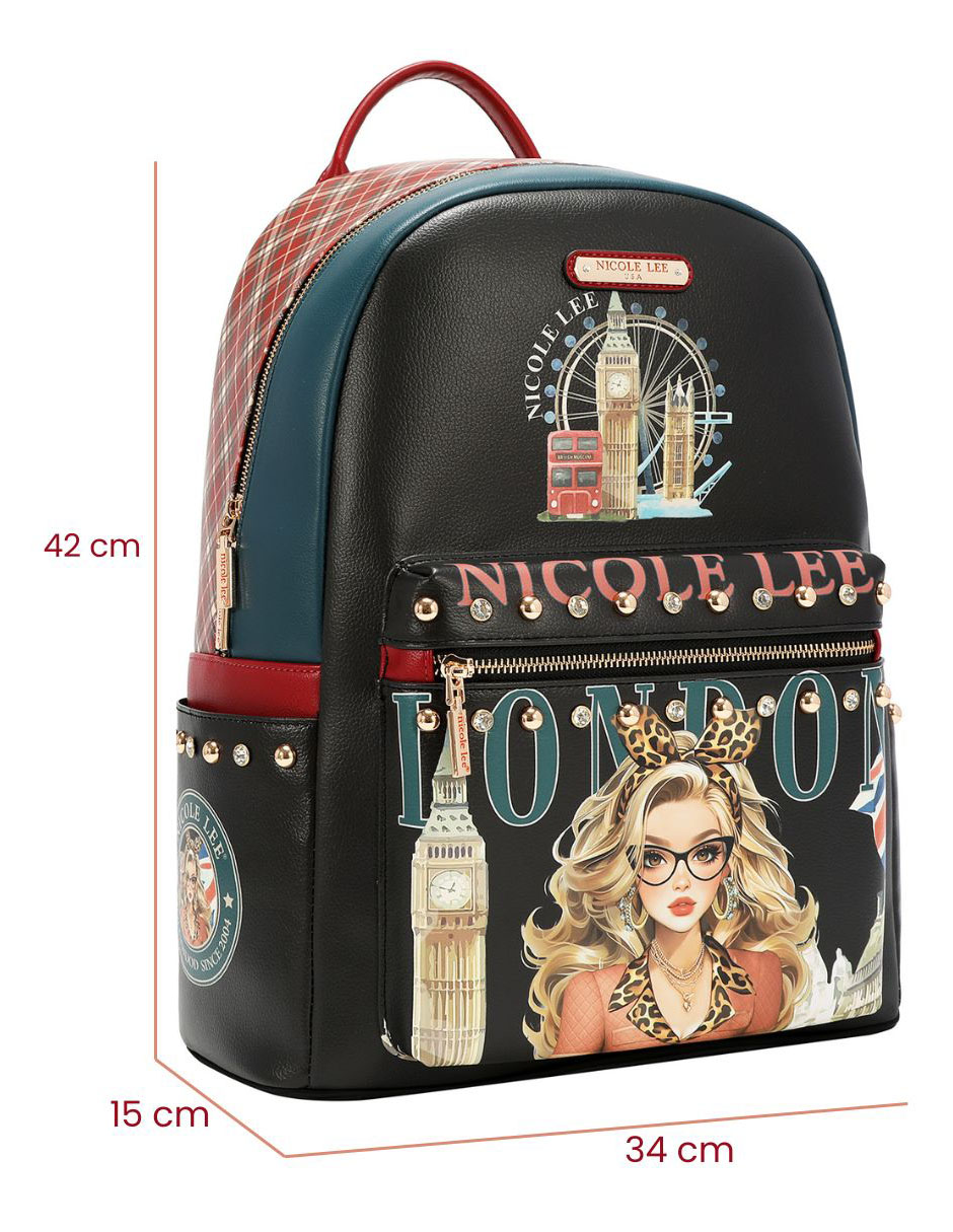 Mochila casual london eye impermeable para mujer 10