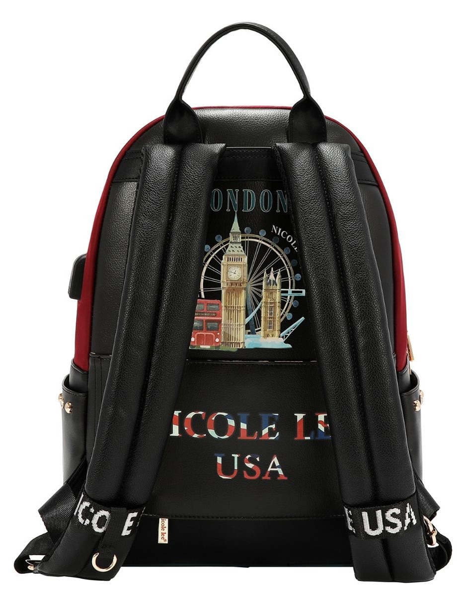 Mochila con portalaptop london eye impermeable para mujer 5
