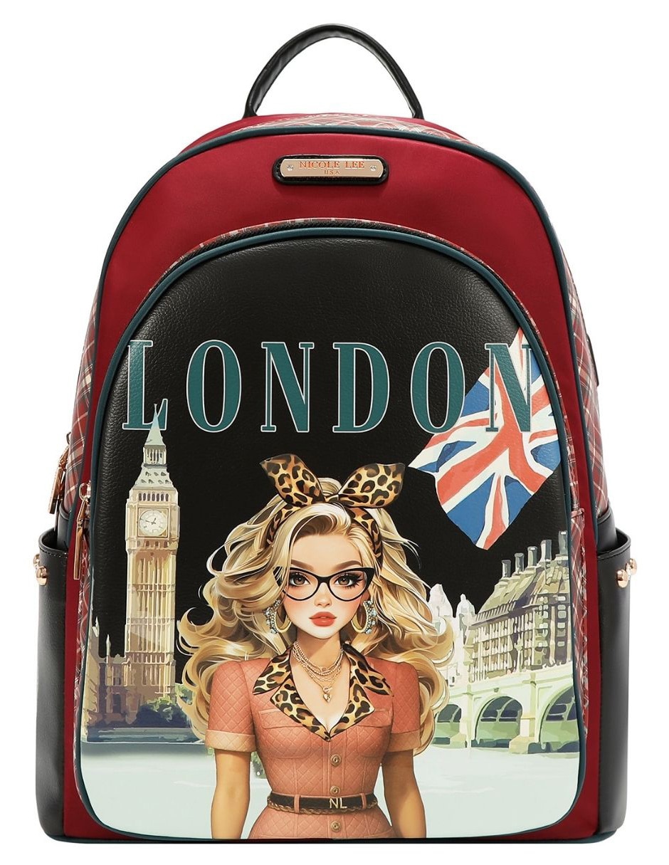 Mochila con portalaptop london eye impermeable para mujer 2