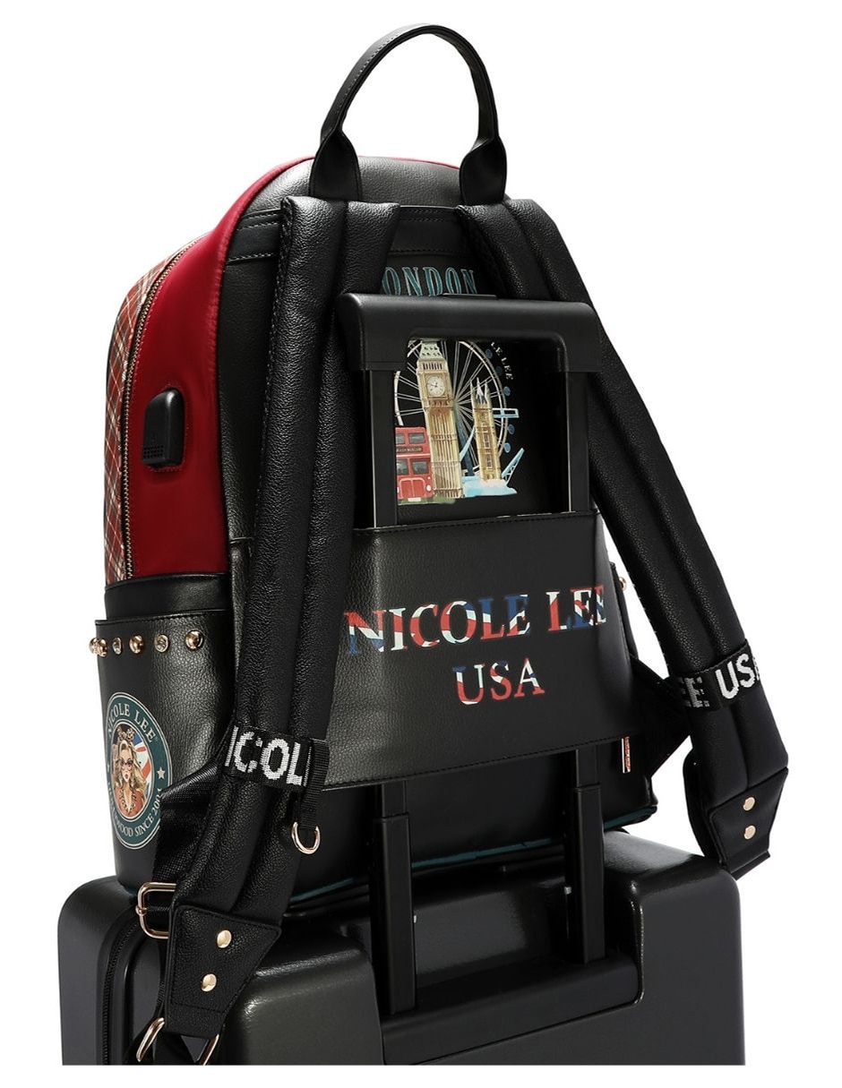 Mochila con portalaptop london eye impermeable para mujer 6