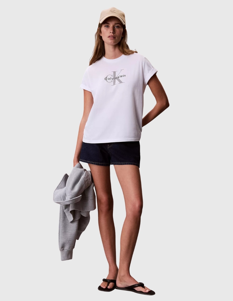Playera manga corta cuello redondo mujer 5