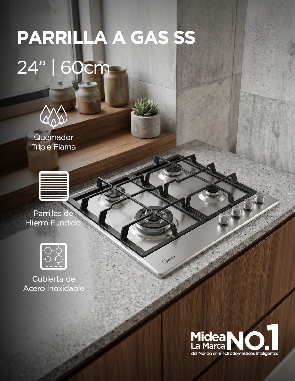 Parrilla a Gas LP empotrable 5