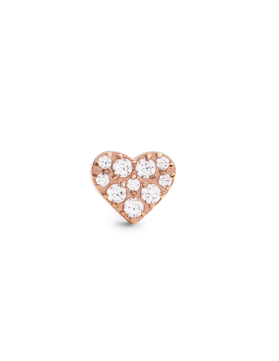 Arete de corazón con acabado cristal Arete de corazón con acabado cristal