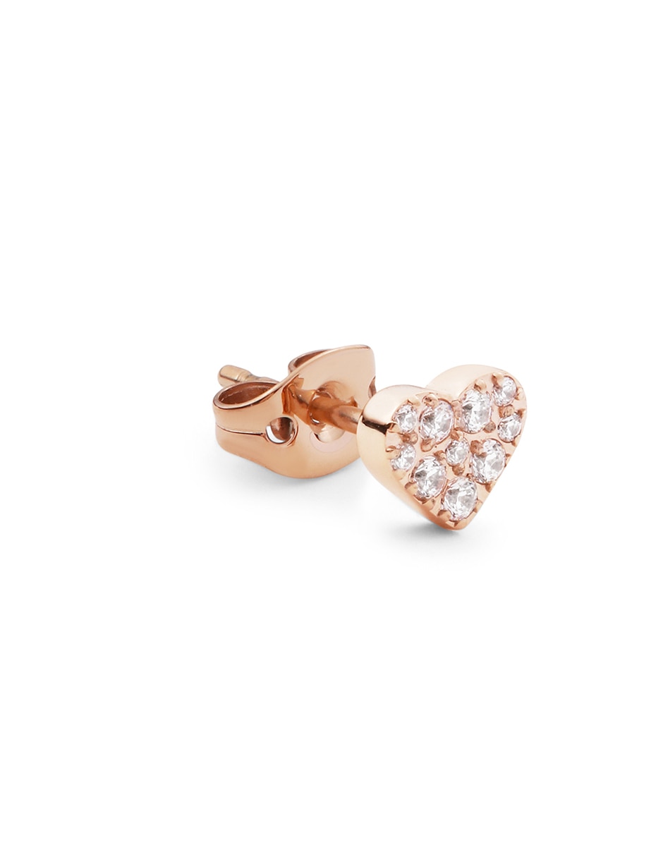Arete de corazón con acabado cristal 2