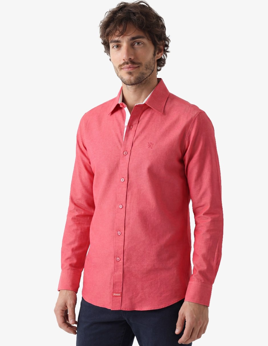 Camisa casual manga larga para hombre