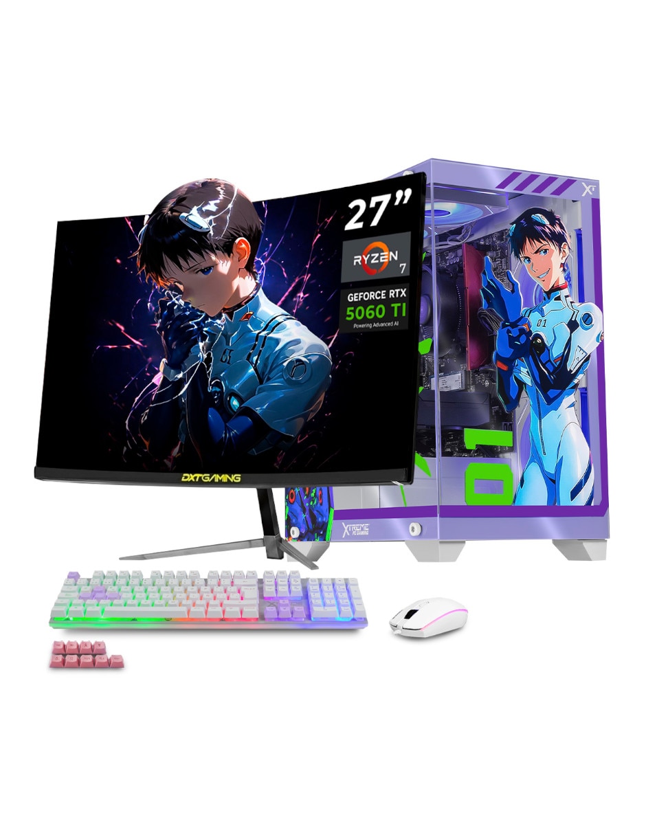 Computadora gamer Xtreme PC Gaming XTPCR716GB5060TIMEV01 27 pulgadas Full HD AMD Ryzen 7 NVIDIA GeForce RTX 5060 Ti 16 GB RAM 1 TB SSD