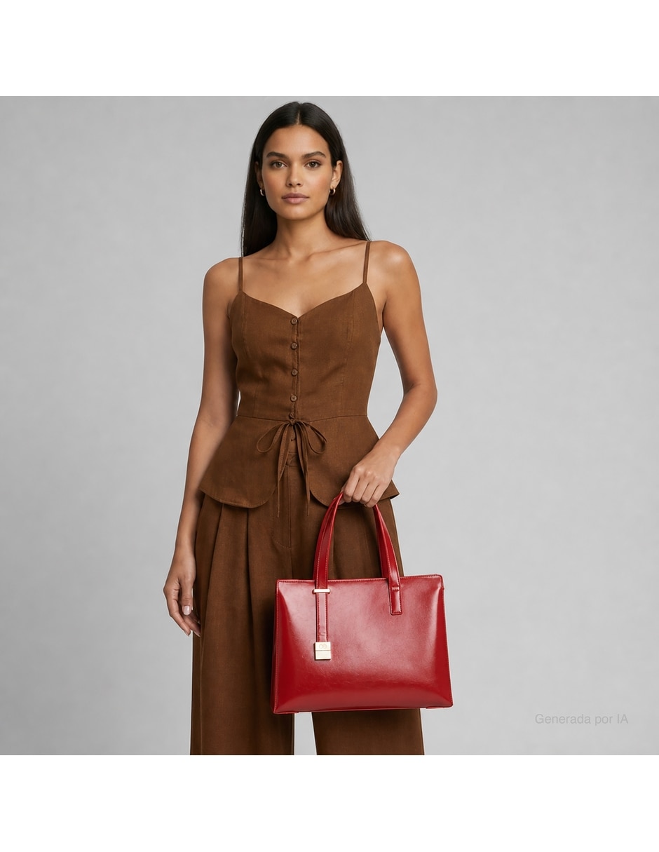 Bolsa satchel de piel para mujer 9