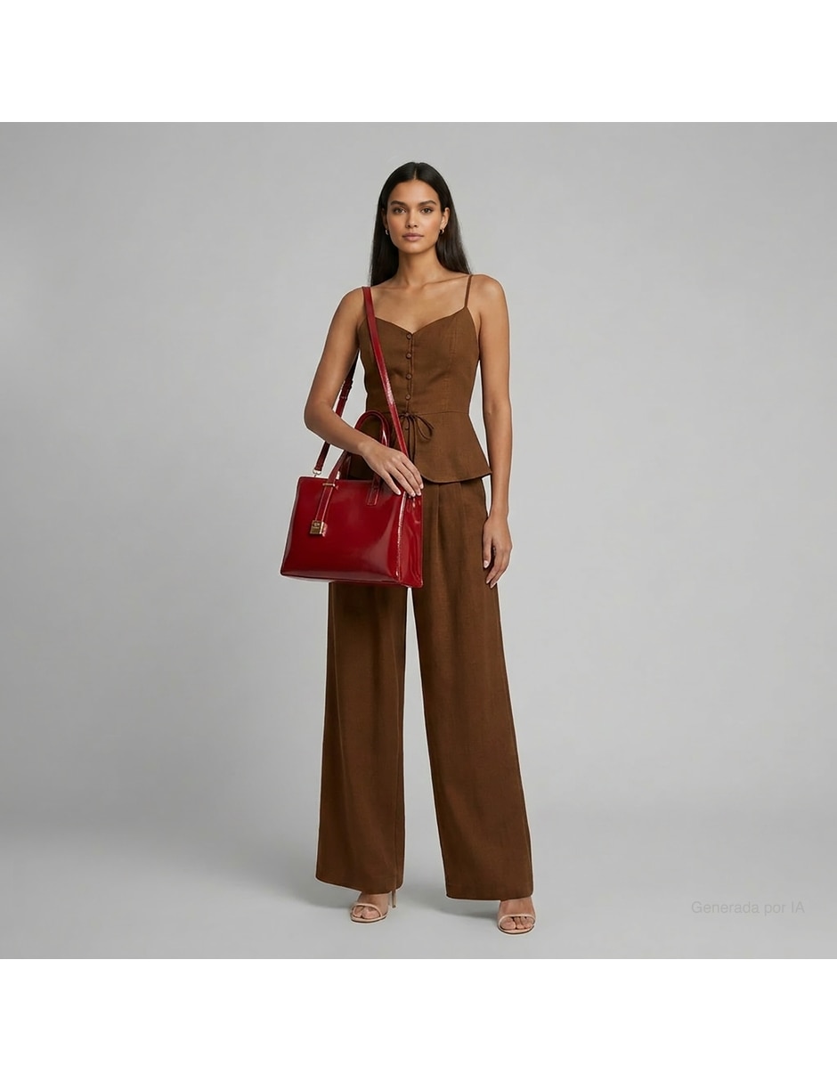 Bolsa satchel de piel para mujer 5