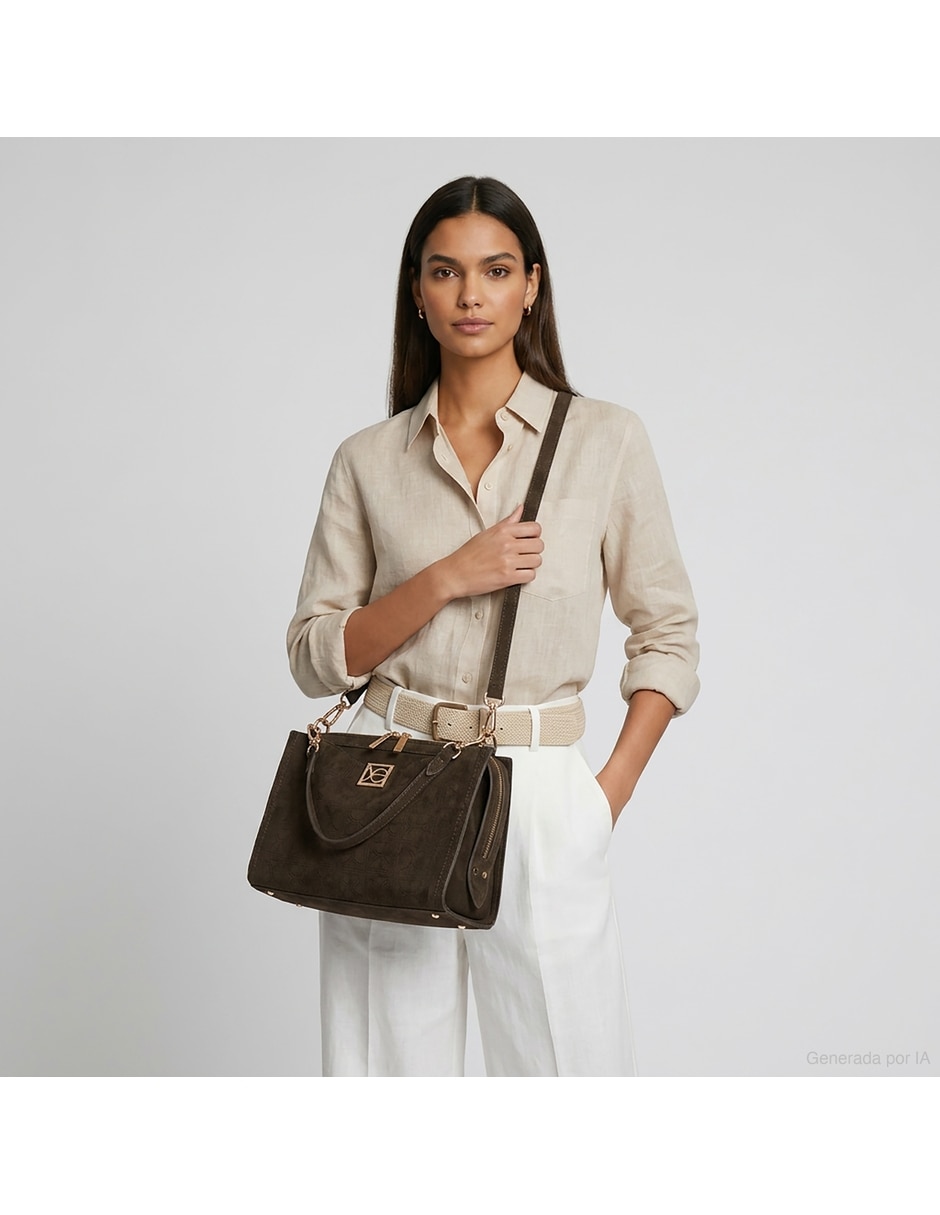 Bolsa satchel de piel vegana para mujer 3