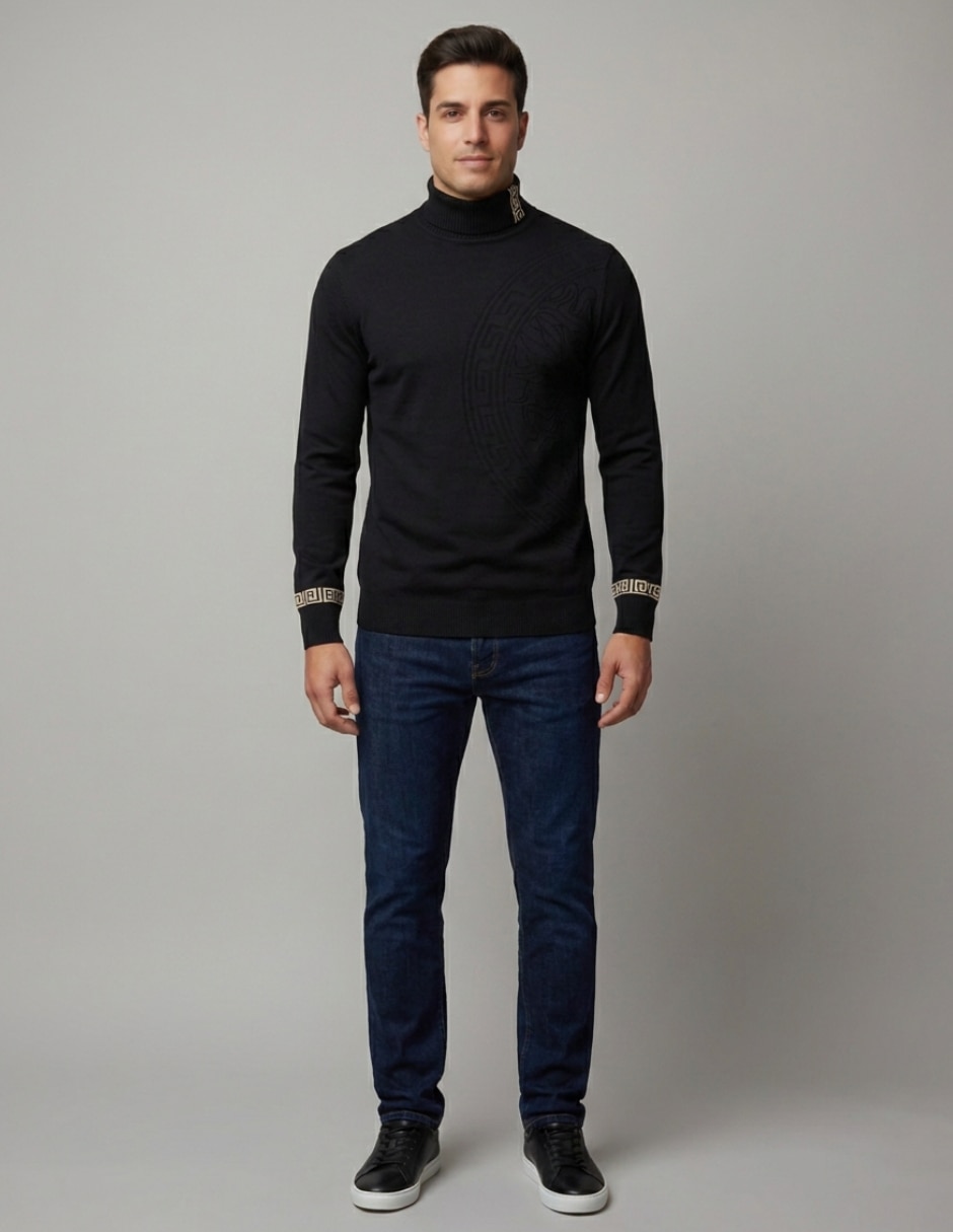 Suéter cuello tortuga para hombre 2