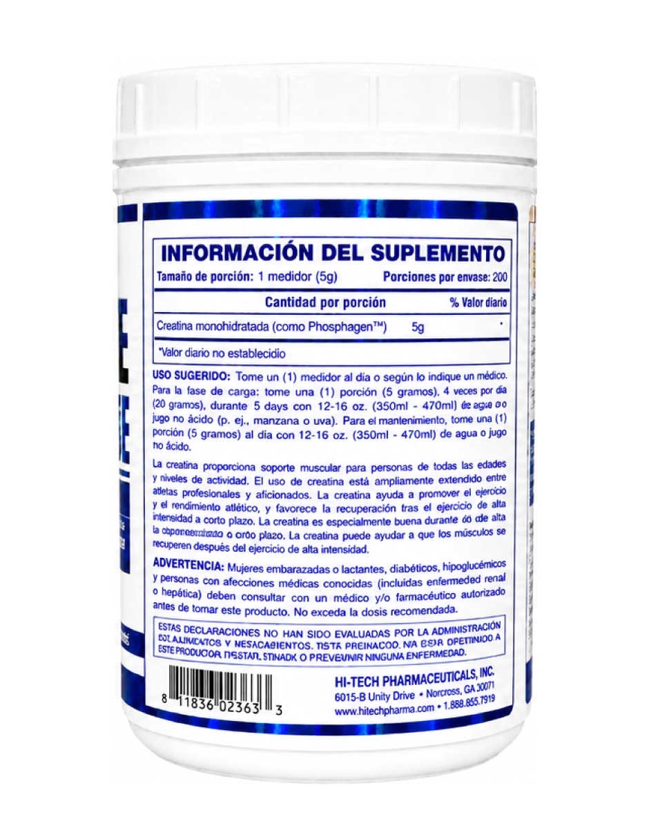 Creatina Creatine Monohydrate HTP de 1000 g 3