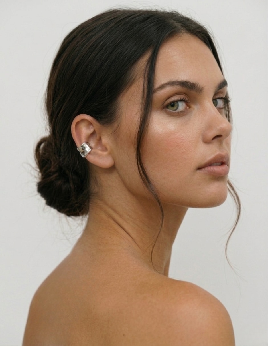 Ear Cuff de brillo de plata P 925 con acabado brillante 3