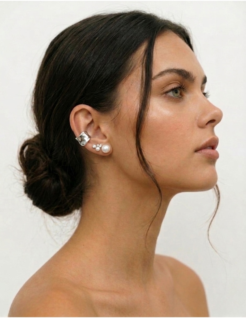 Ear Cuff de brillo de plata P 925 con acabado brillante 2