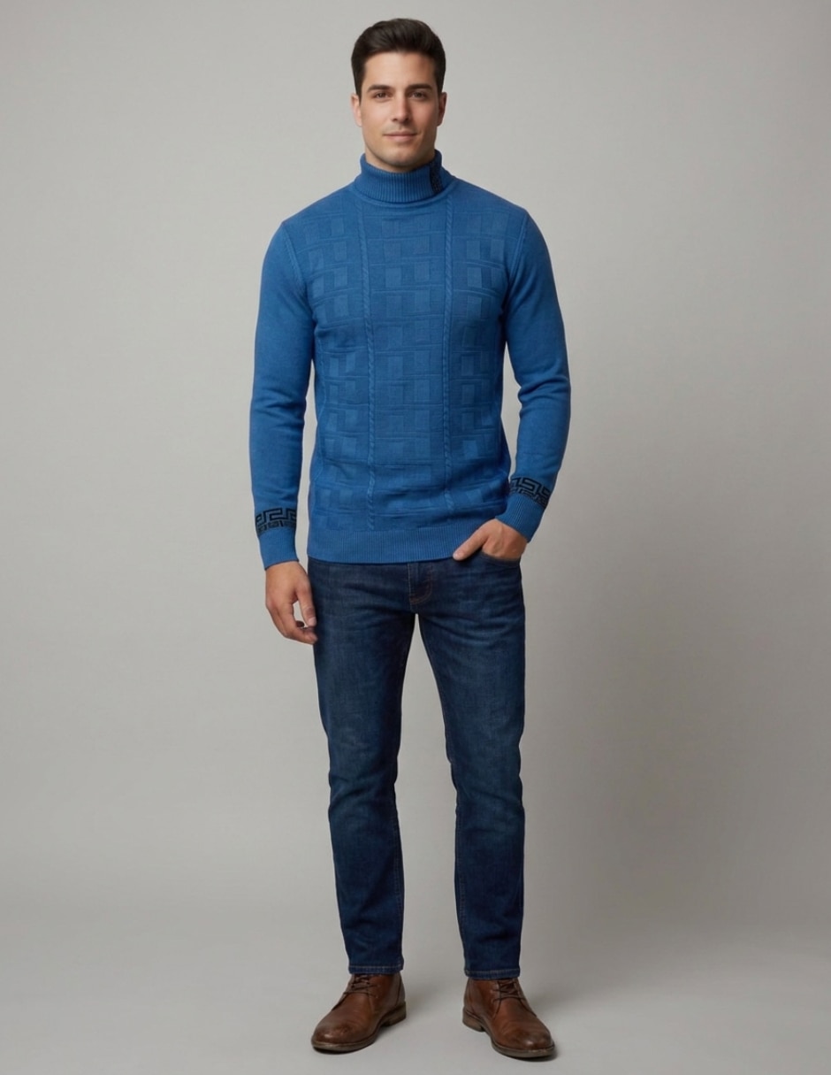 Suéter cuello tortuga para hombre 4