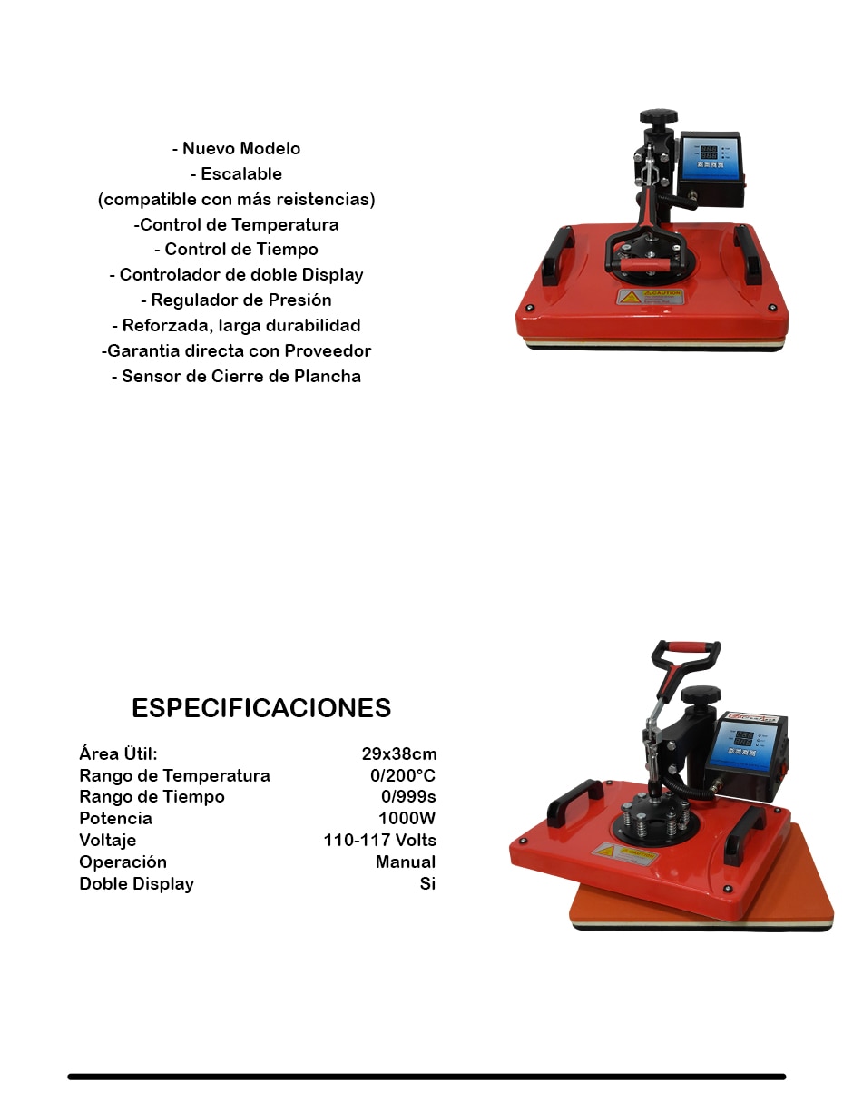 Kit prensa de calor para sublimar Craftech