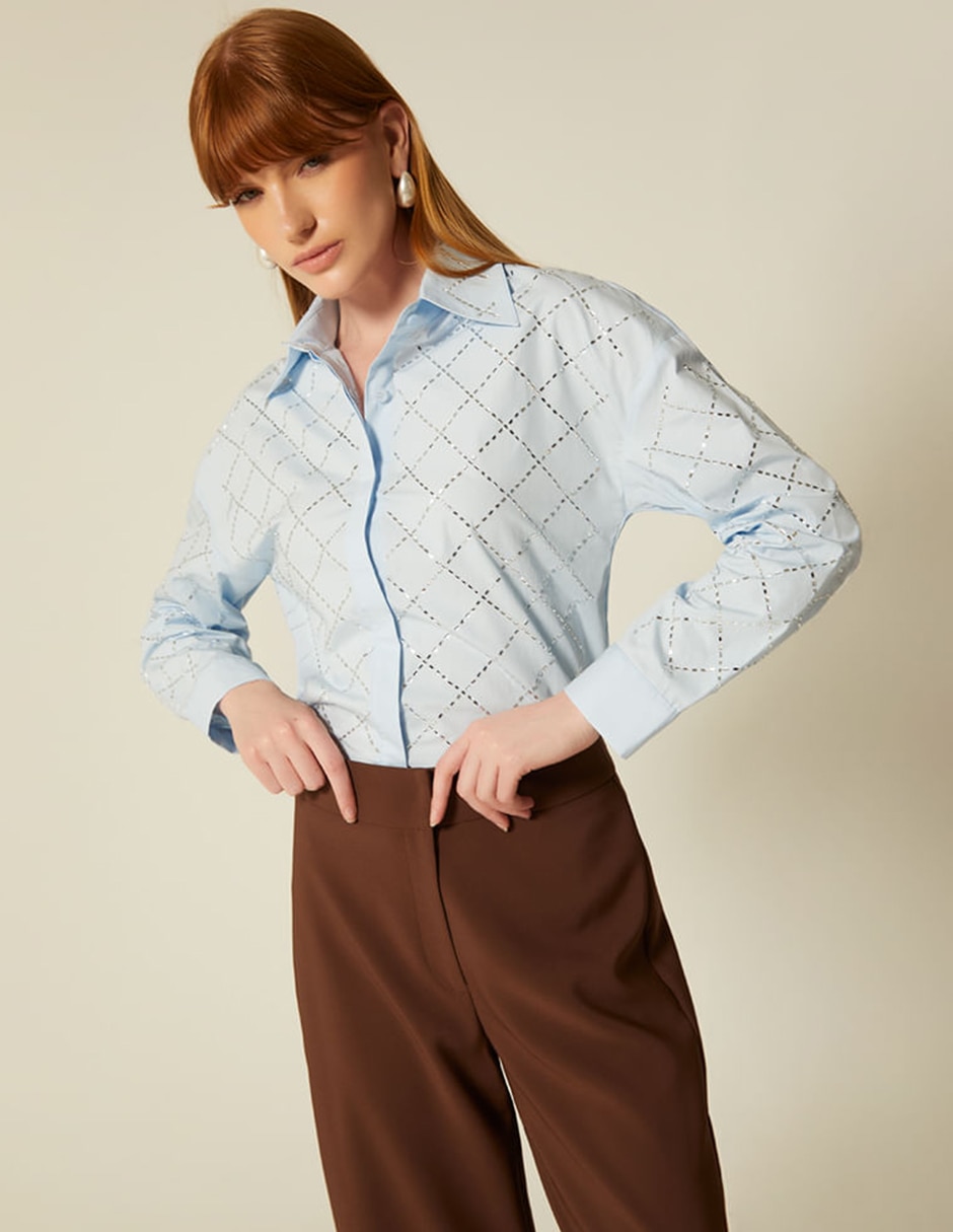 Blusa Studio F manga larga para mujer