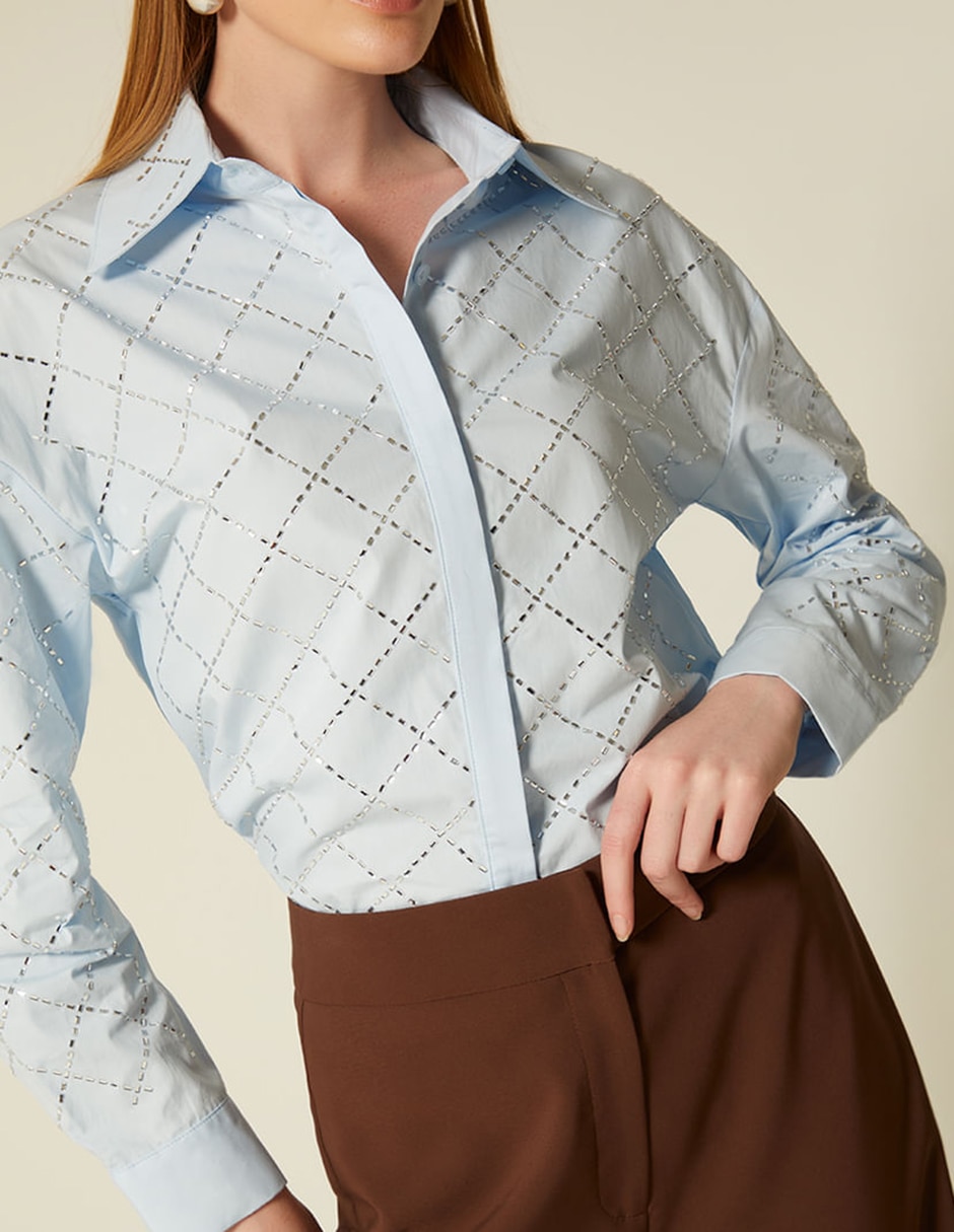 Blusa Studio F manga larga para mujer