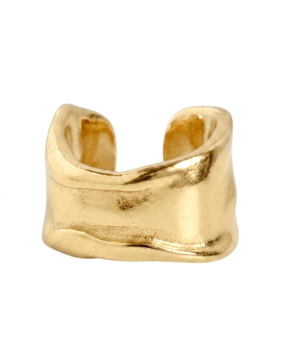 Ear Cuff de brillo de plata P 925 y 14 K con acabado baño de oro