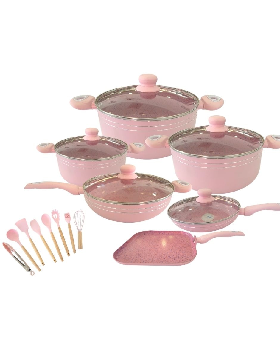Batería de cocina Yessica de aluminio antiadherente Cerámica 19 piezas 1