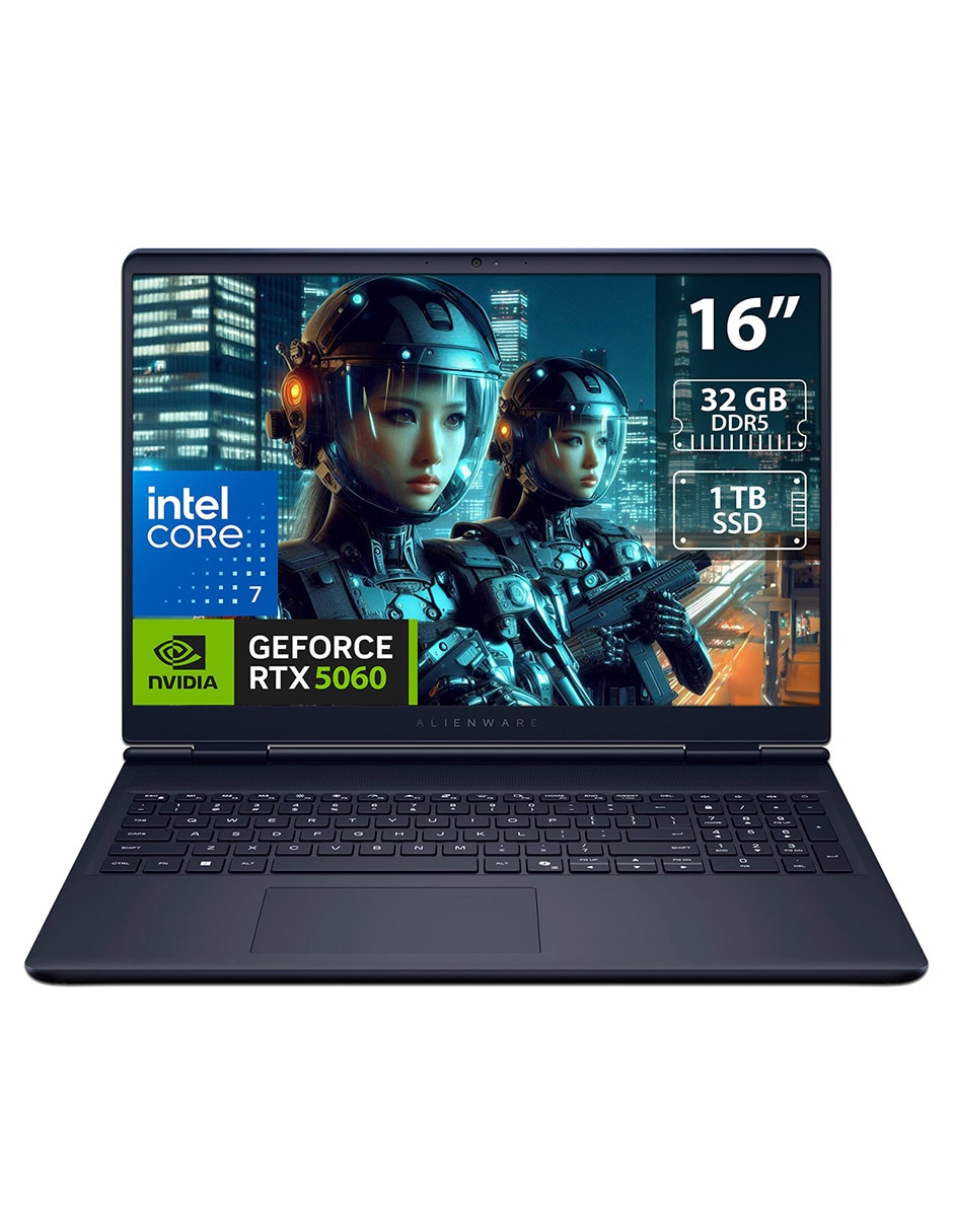 Laptop Aurora 16 pulgadas 2560 x 1600 Intel Core 7 240H Nvidia GeForce RTX 5060 32 GB RAM 1 TB SSD 5