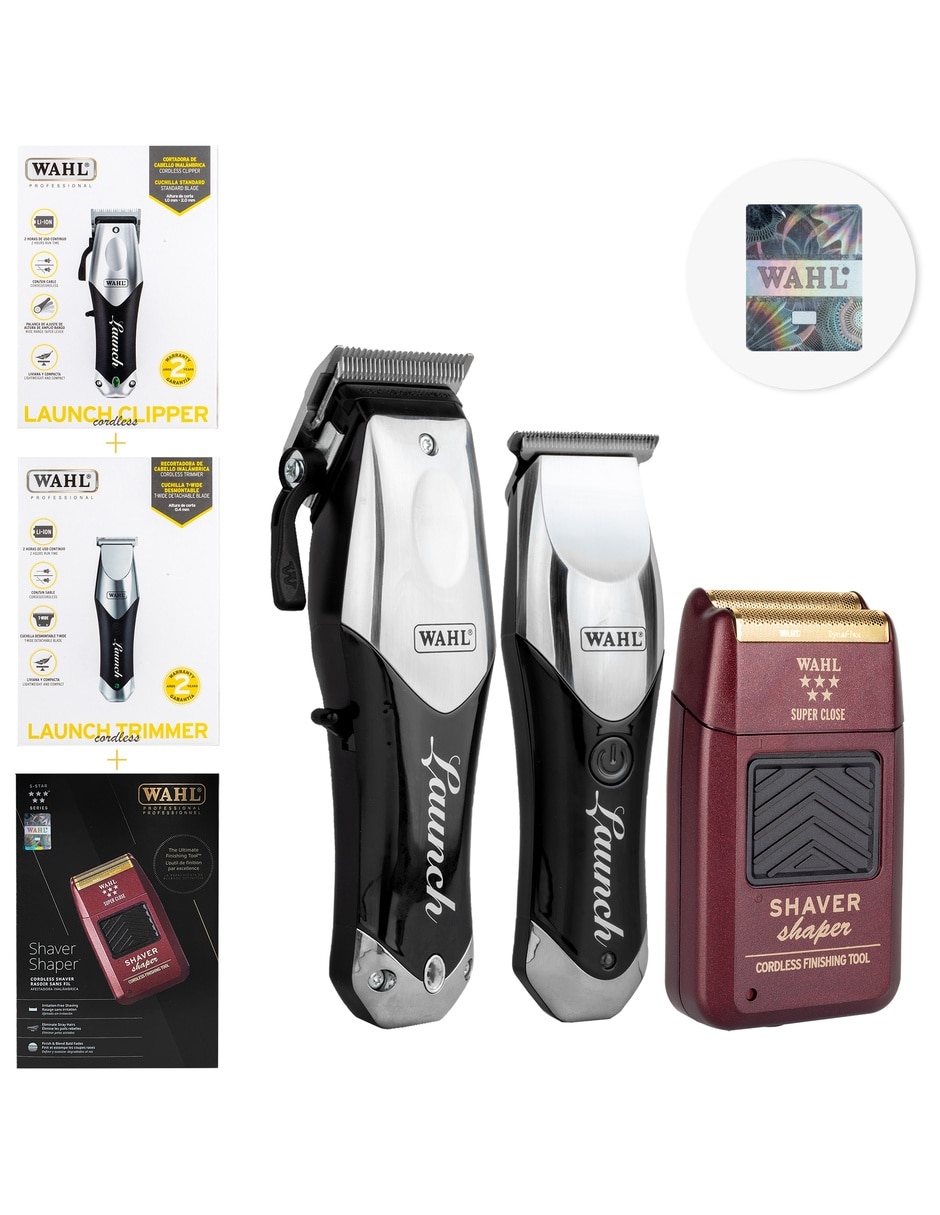 Recortadora de cabello launch clipper 2240 + launch trimmer 2510 + shaver shaper 8061