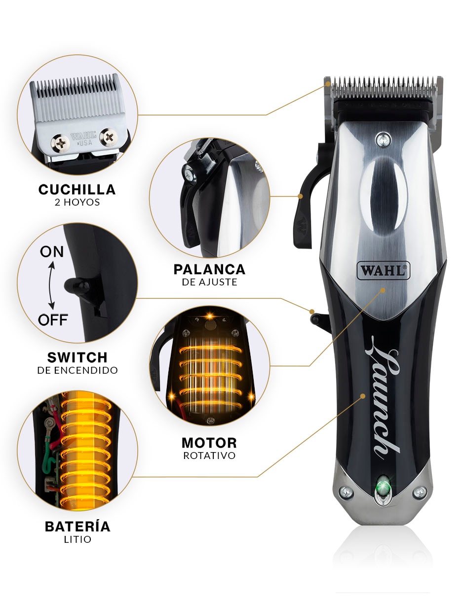 Recortadora de cabello launch clipper 2240 + launch trimmer 2510 + shaver shaper 8061
