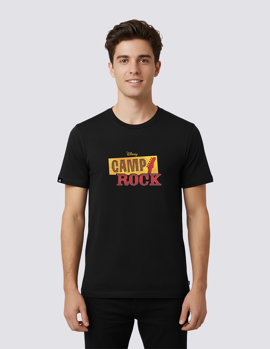Playera Camp Rock cuello redondo para hombre Playera Camp Rock cuello redondo para hombre