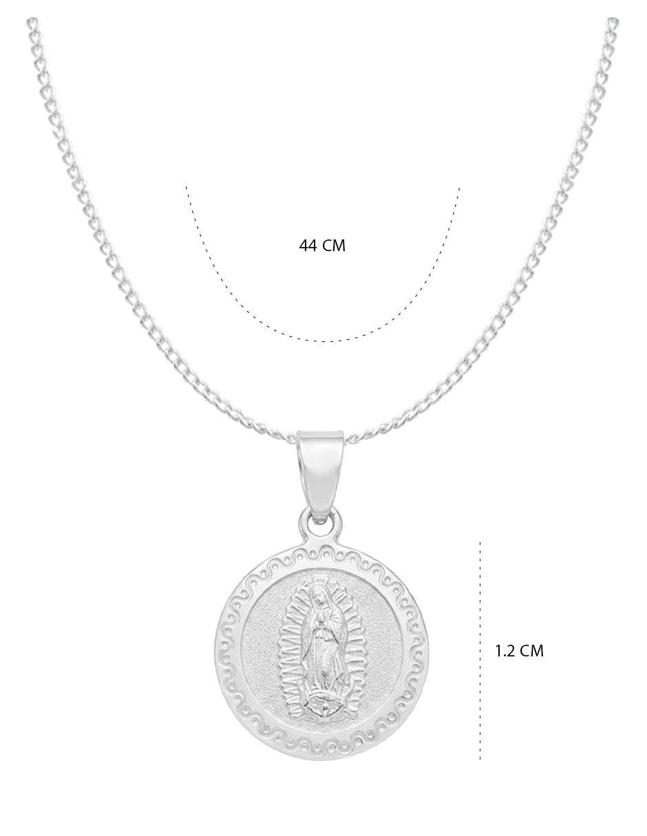 Collar con dije de cadena religiosa de plata 6
