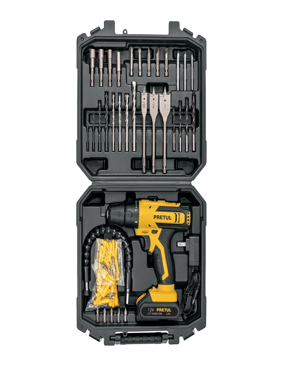 Taladro y kit de puntas inalámbrico 29856 de 12 V 3